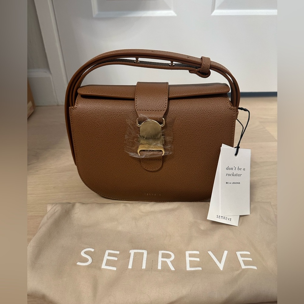 NWT Senreve Cadence Crossbody in pebbled chestnut with gold hardware - Picture 2 of 12